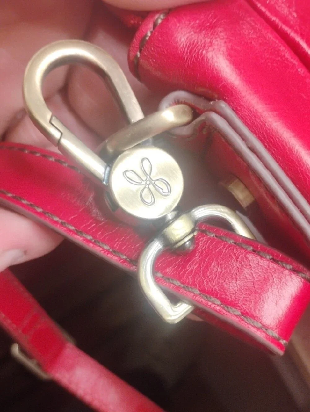 Classic Red Leather Tote Handbag